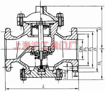H7B41X-16、H7B41X-16C 型液控止回閥主要外形及結構尺寸示意圖